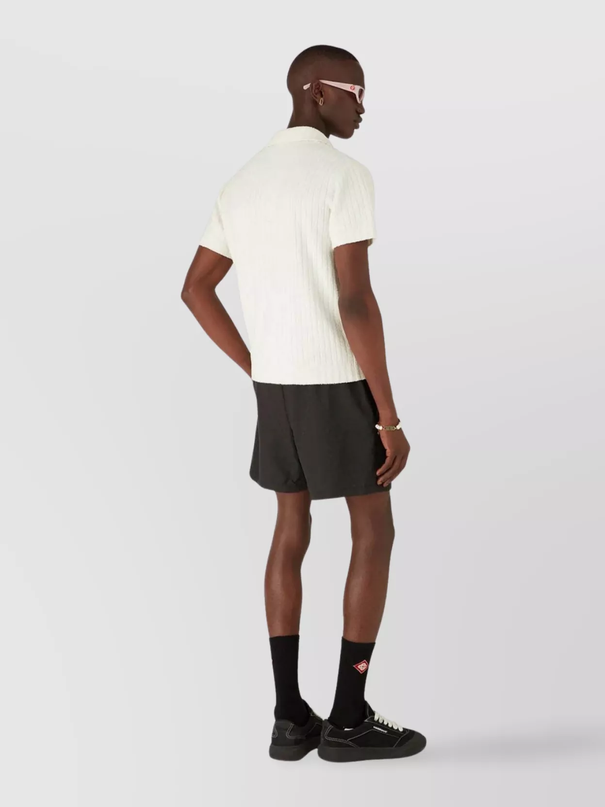 Casablanca Monogram Jacquard Swim Shorts And Pockets In Black