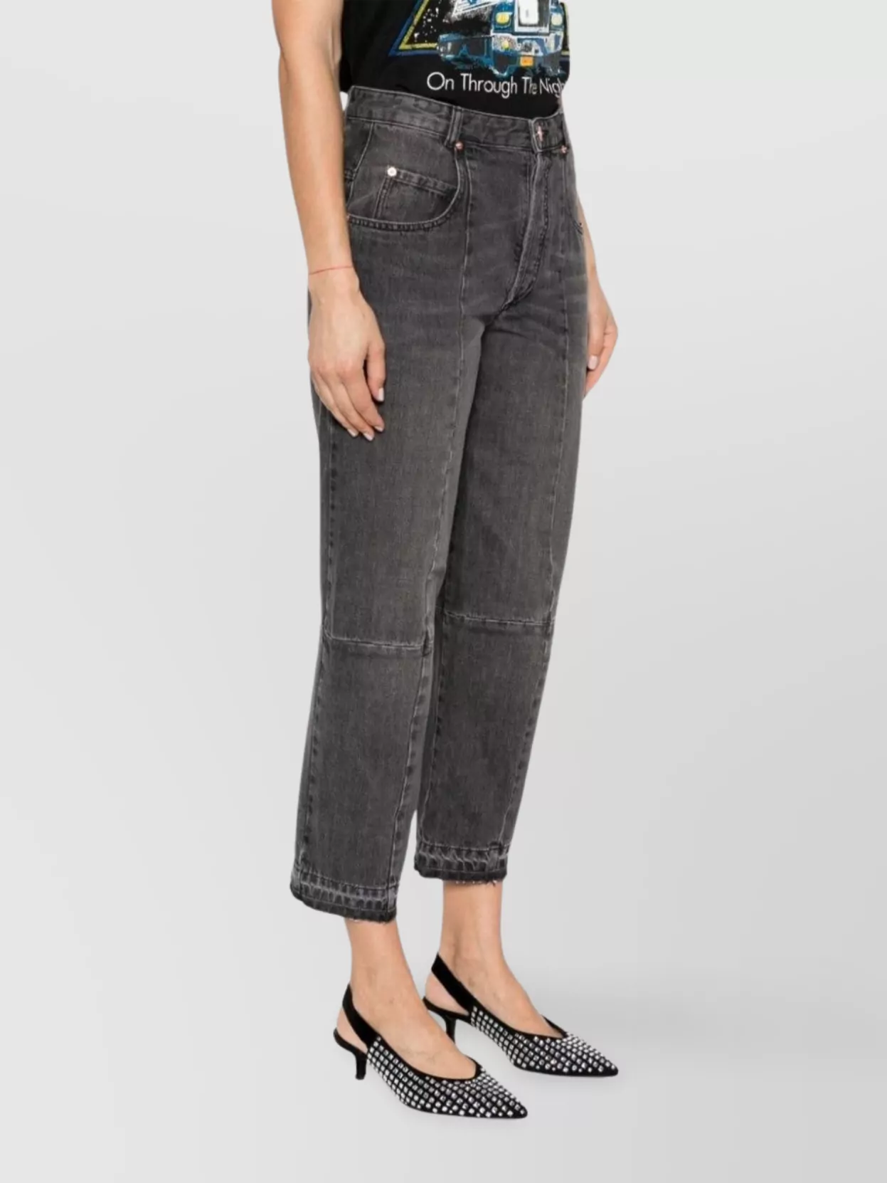 Isabel Marant Cropped Straight-Leg Jeans Faded Effect