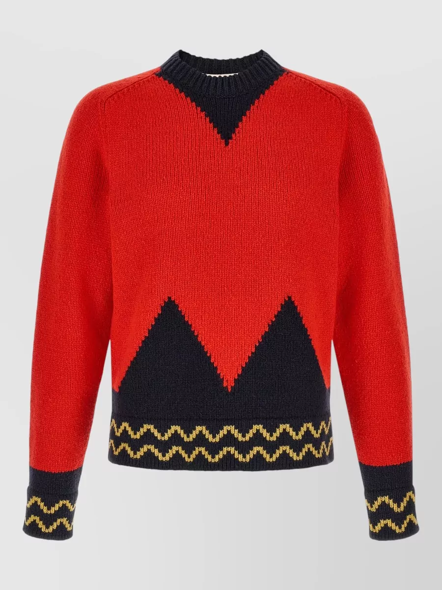 Marni Wool geometric intarsia jumper