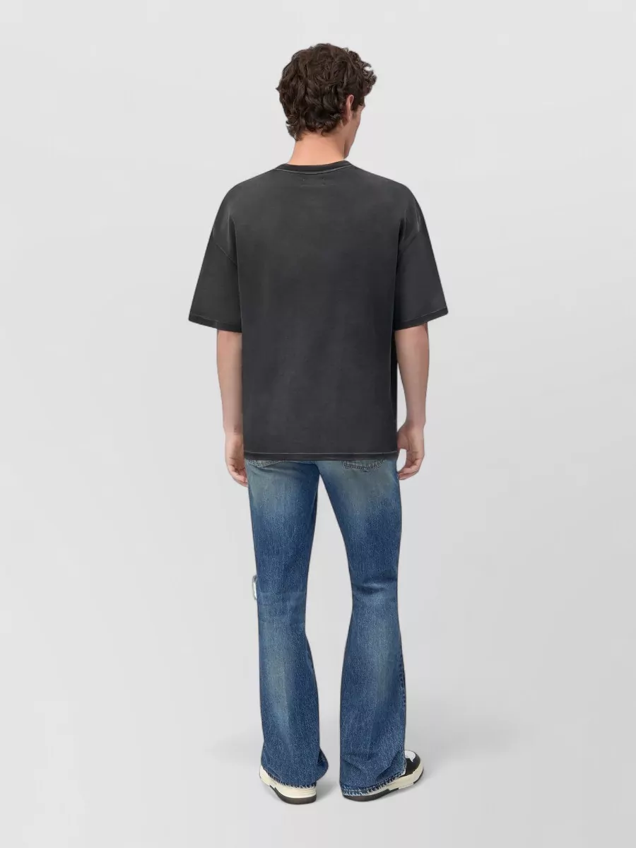 Amiri Logo Panel Crew Neck Graphic T-Shirt