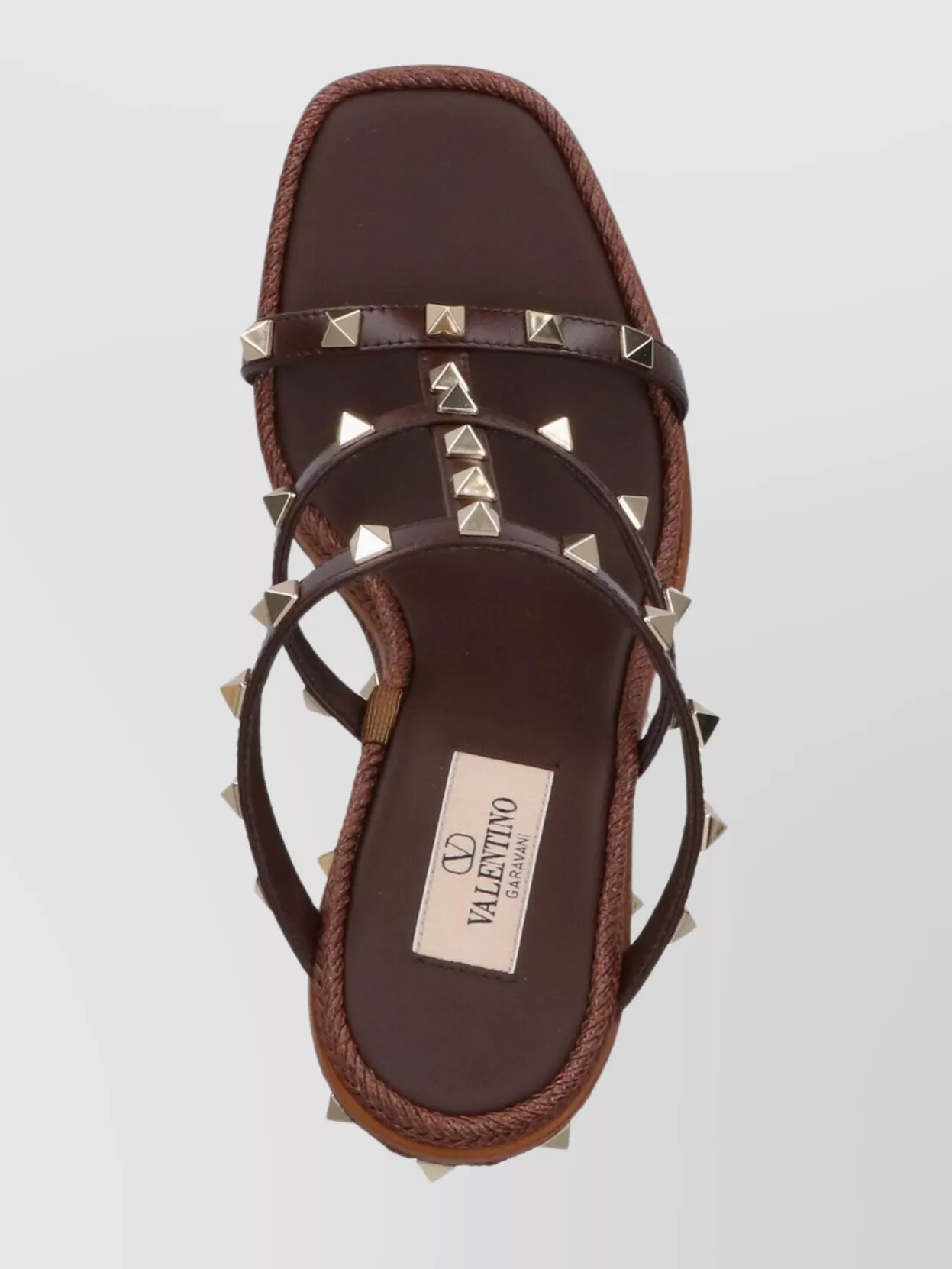 Valentino Garavani Open Toe Studded Wedge Sandals