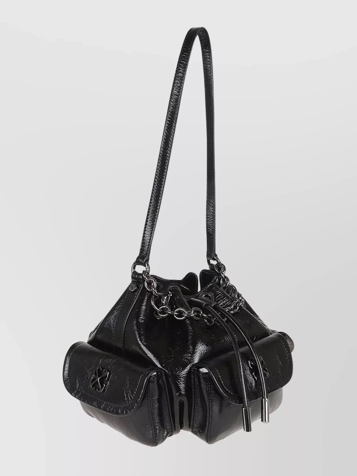 Off-White Chain Strap Bucket Bag Pockets