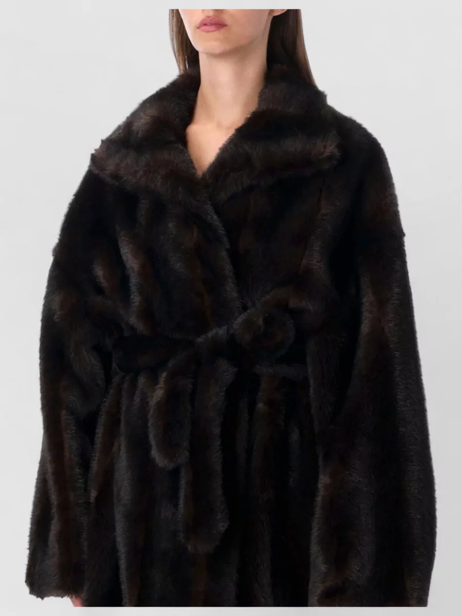 The Frankie Shop Faux Fur Belted Maxi Coat