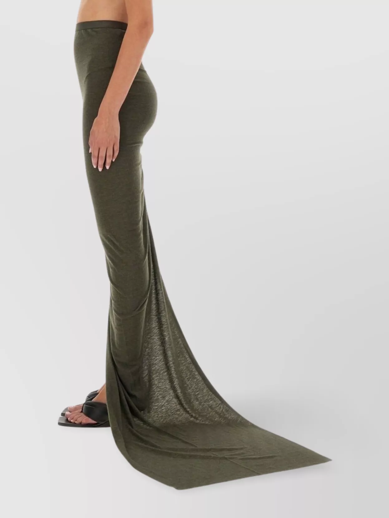 Rick Owens Draped High Waist Floor-Length Skirt