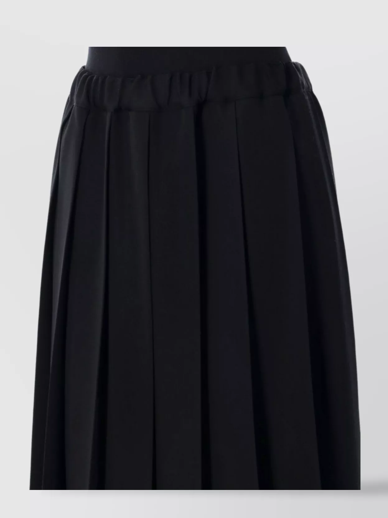 Shop Comme Des Garçons Elastic Waistband Midi Pleated Skirt