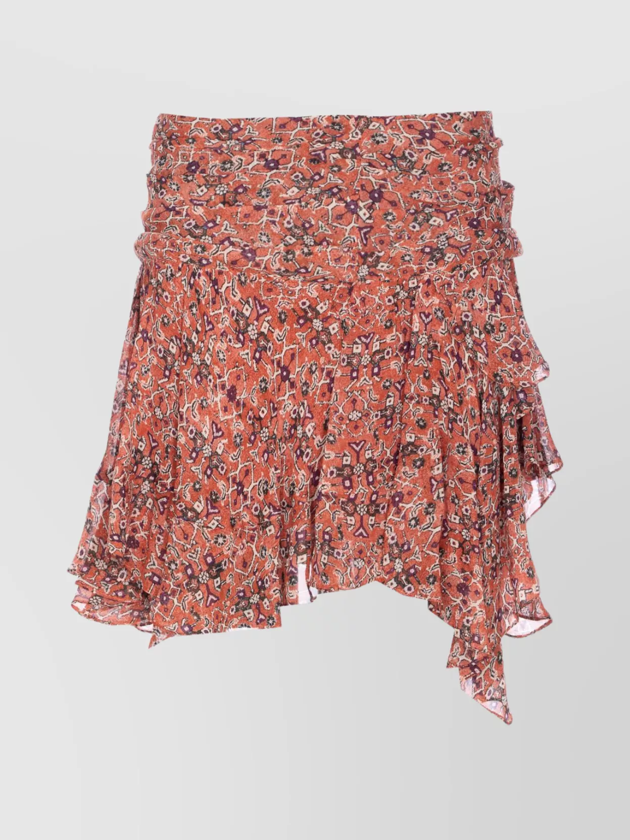 Isabel Marant Étoile Layered Ruffle Mini Skirt With Asymmetric Hem