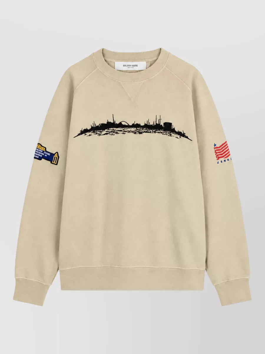 Golden Goose cotton printed crew neck sweatshirt