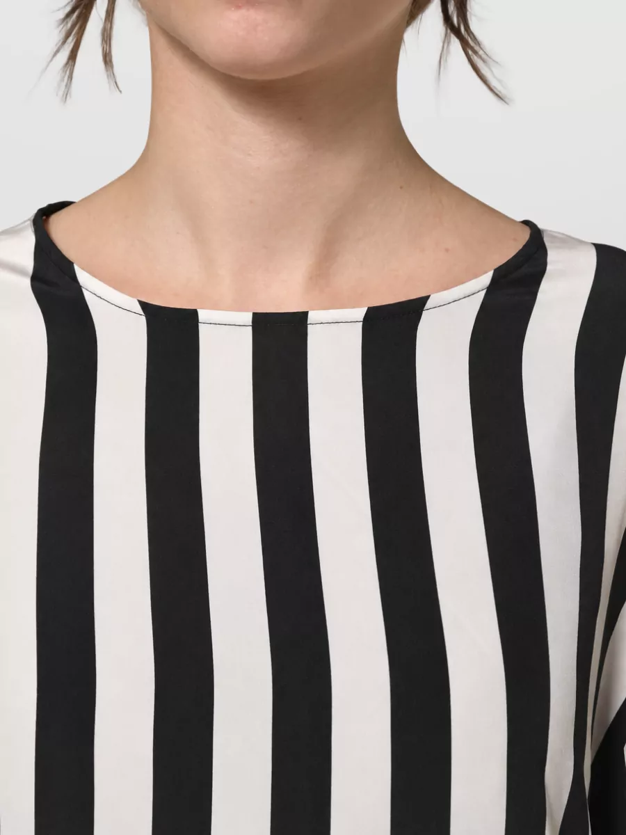 Dolce&Gabbana Silk Striped Round Neck Blouse