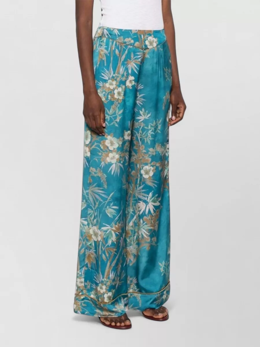 Forte Forte Floral Print Satin Wide Leg Pyjama Bottoms