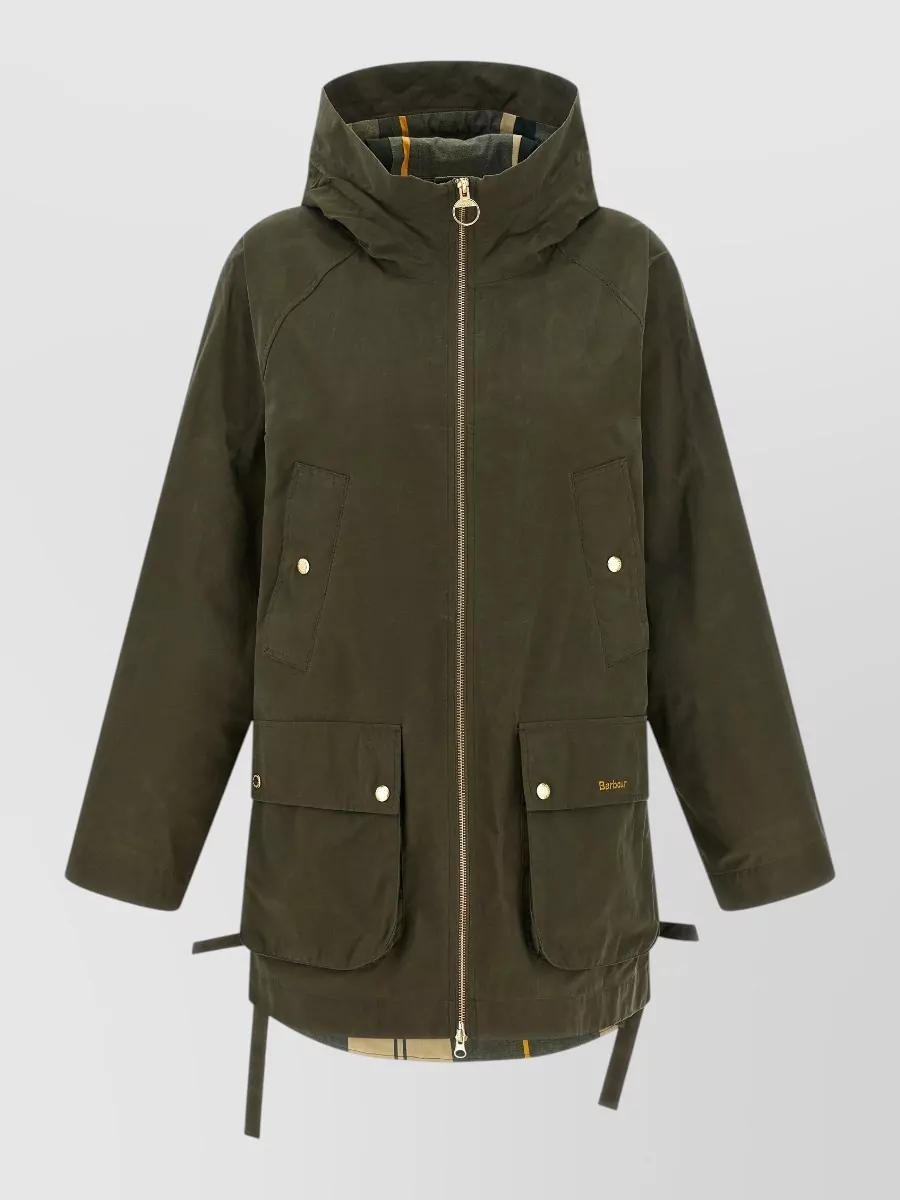 Barbour Cotton Hooded Long-Sleeve Parka Coat