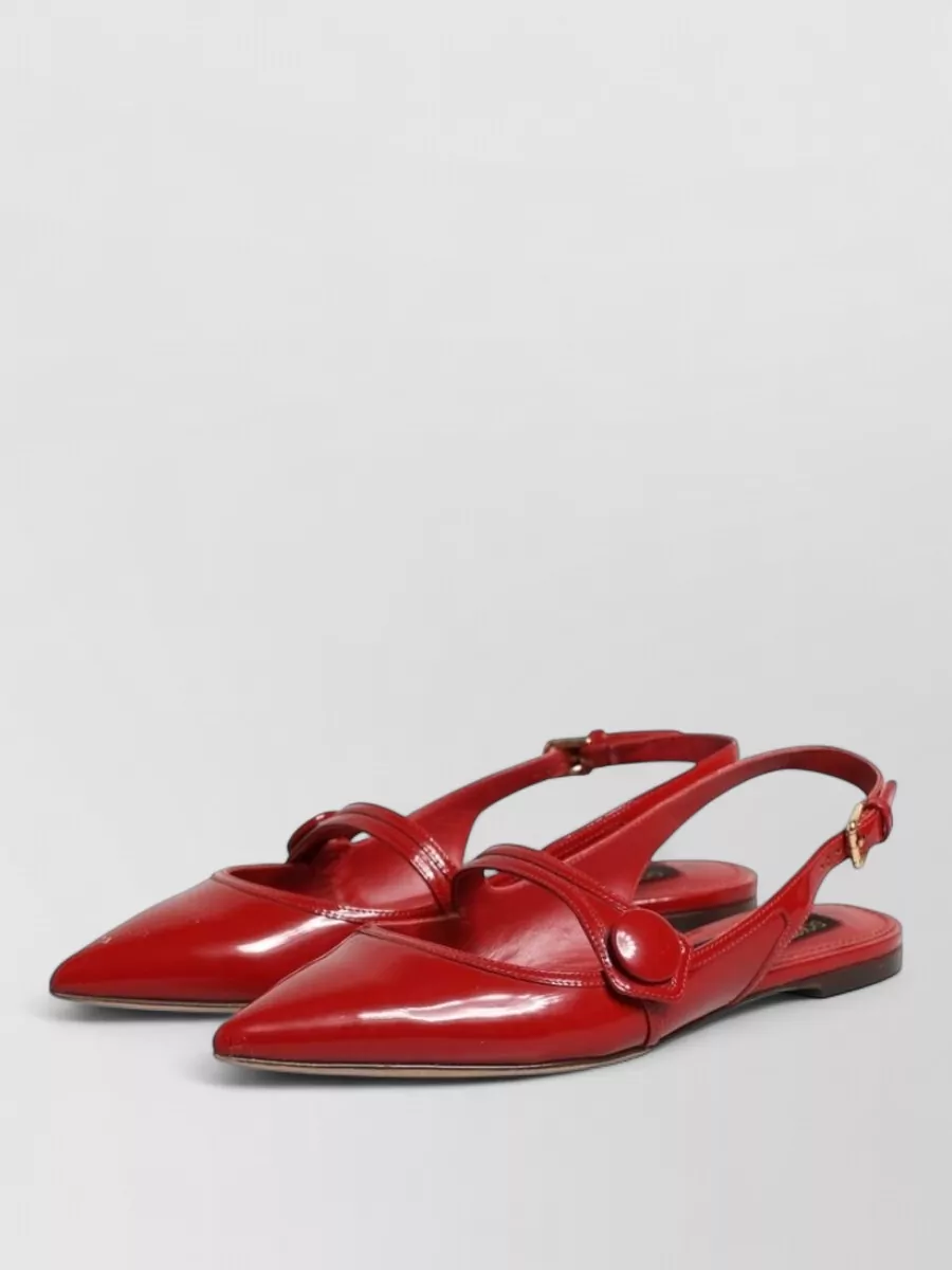 Dolce&Gabbana Leather Slingback Ballerina Flats