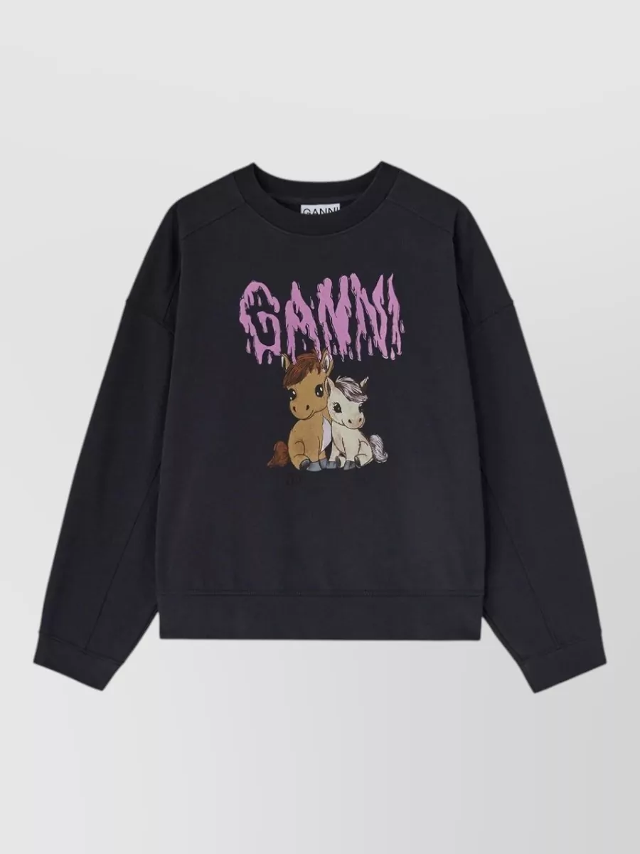 Ganni printed cotton sweatshirt