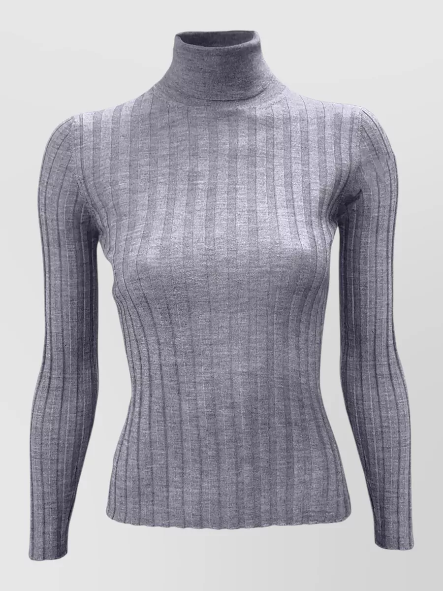 La Rose cashmere silk ribbed turtleneck jumper
