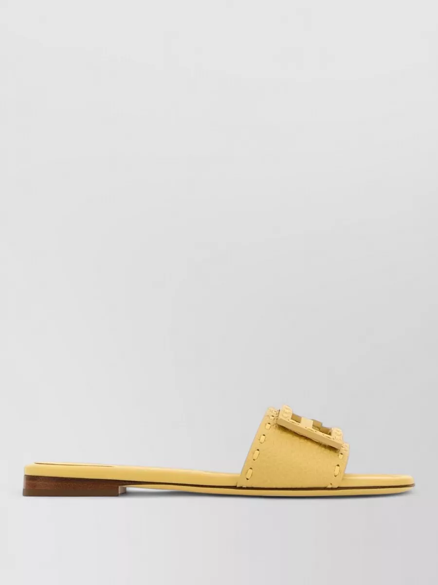 Fendi leather logo-detail slides
