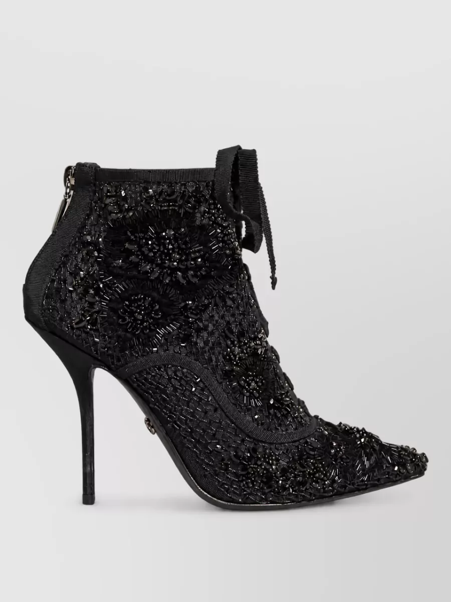 Dolce&Gabbana Embellished Mesh Ankle Boots