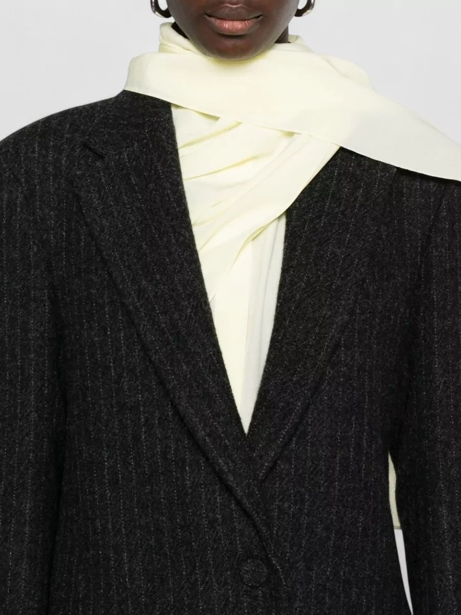 Dries Van Noten Longline Pinstripe Jacket Front Flap Pockets