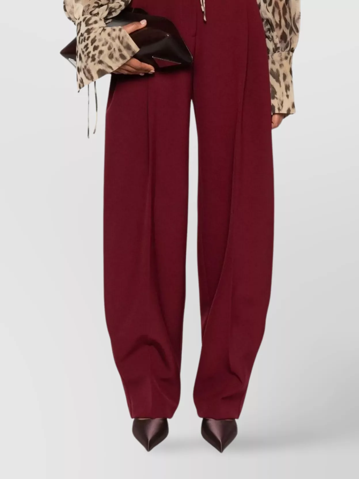 The Andamane Animal Print Blouse Tie Detail In Animal Print