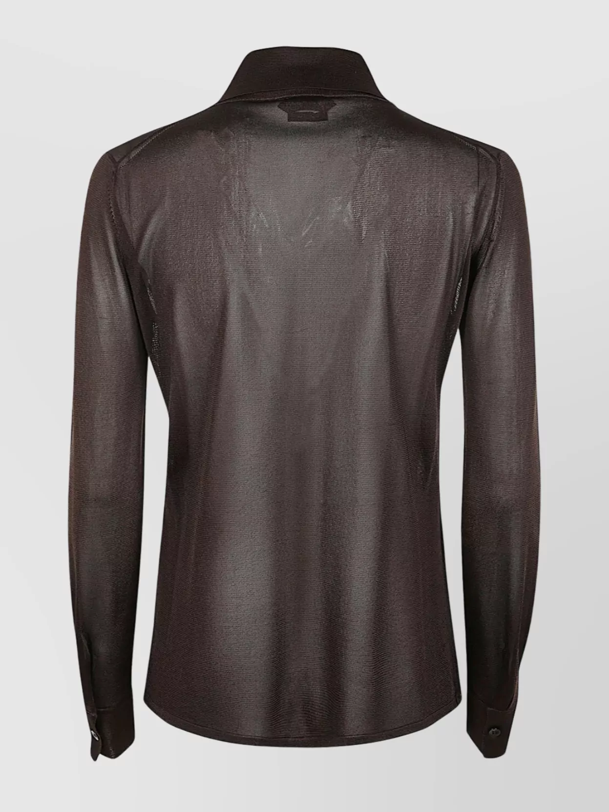 Tom Ford Ruffled Sheer Fabric Long Sleeves Top