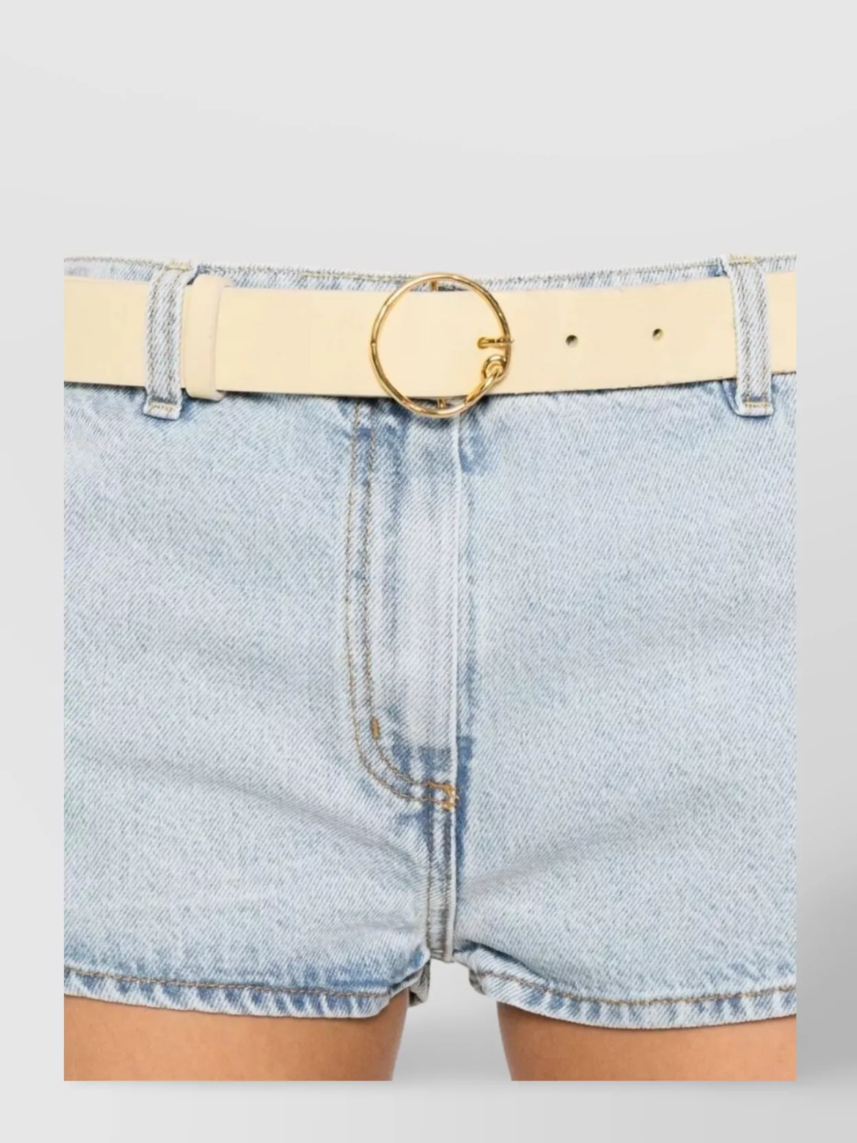 Magda Butrym Ss25 Denim Mini Shorts Raw Hem