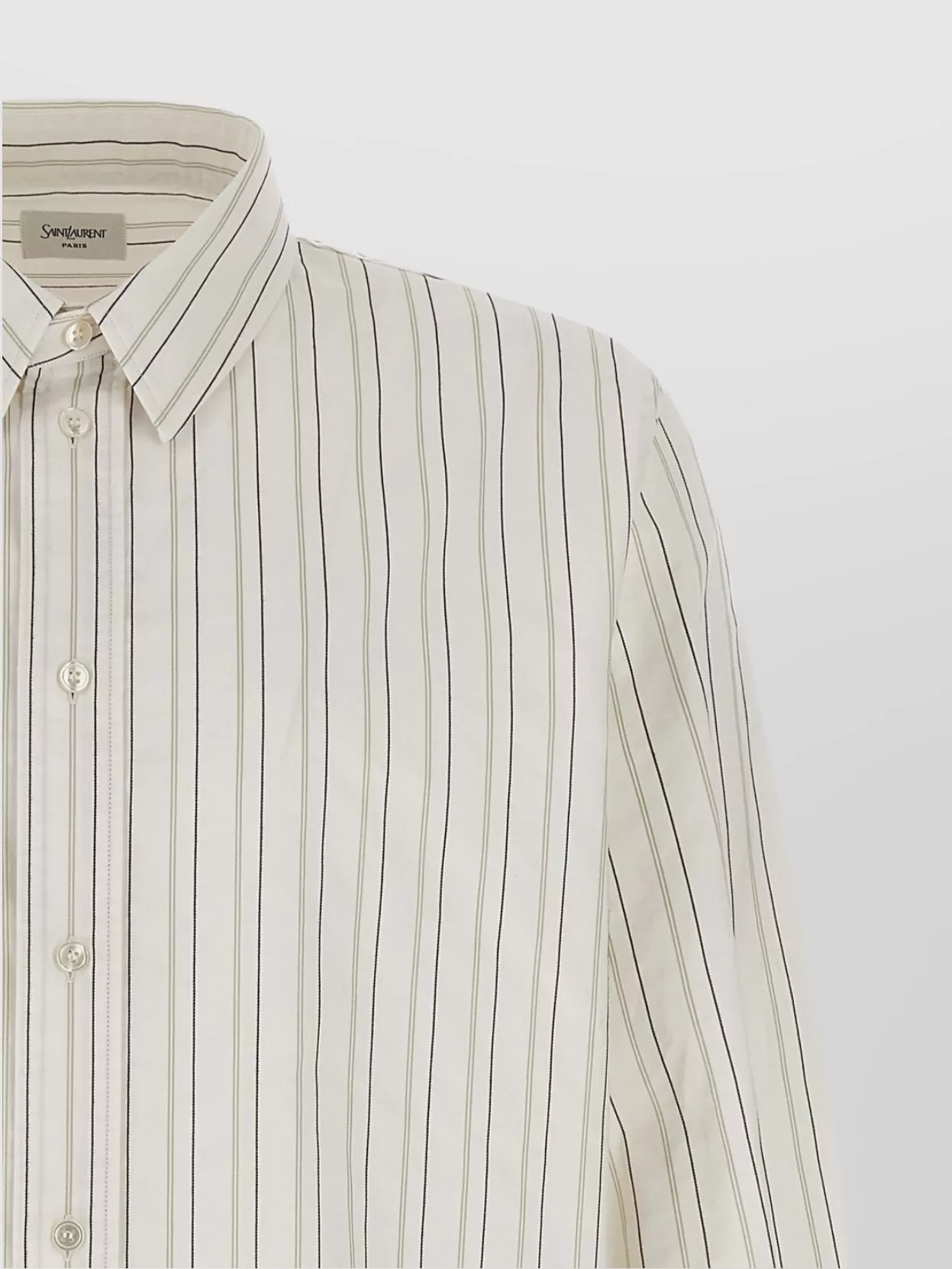 Saint Laurent Striped 'Cassandre' Shirt With Button-Down Collar