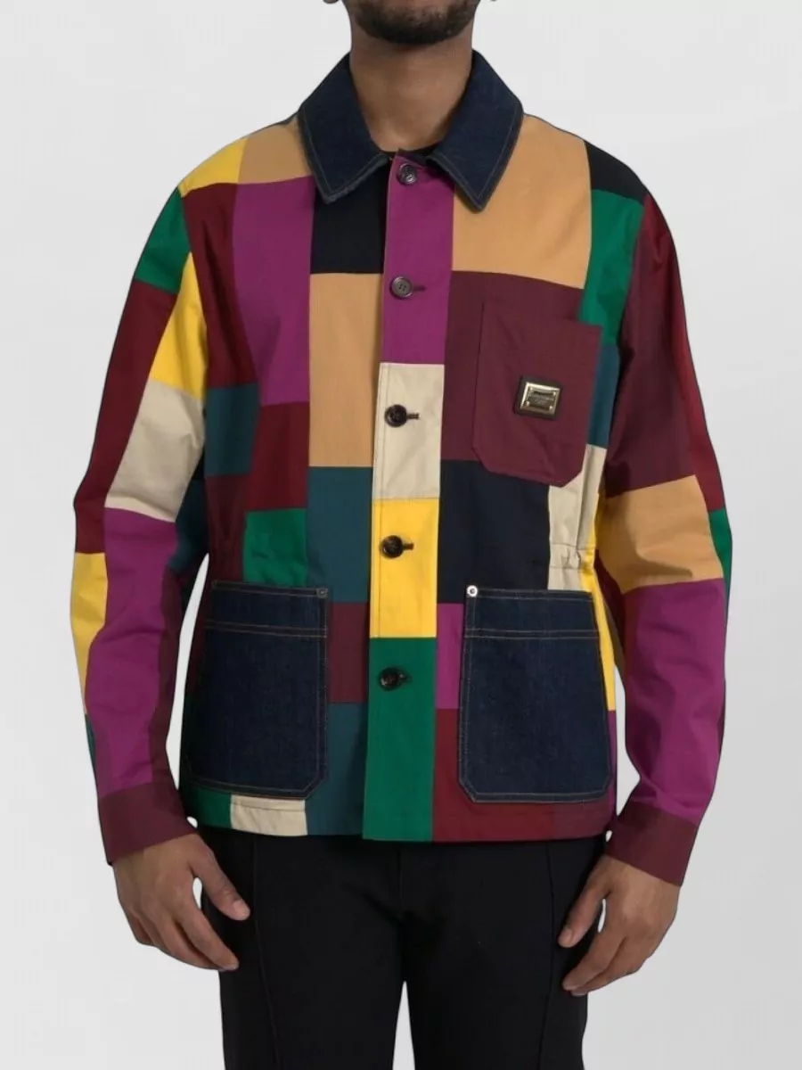 Dolce&Gabbana Cotton patchwork single-breasted coat