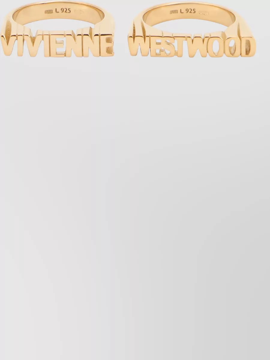 Vivienne Westwood Essex Duo Rings Polished Engraved Design