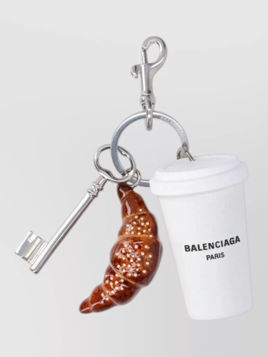 Balenciaga Keyring Set Croissant Charm Coffee Cup Key