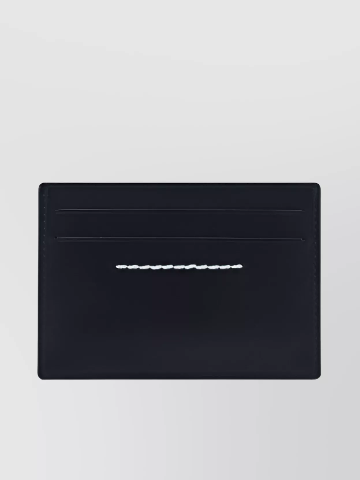 Mm6 Maison Margiela Patched Calfskin Card Holder In Black
