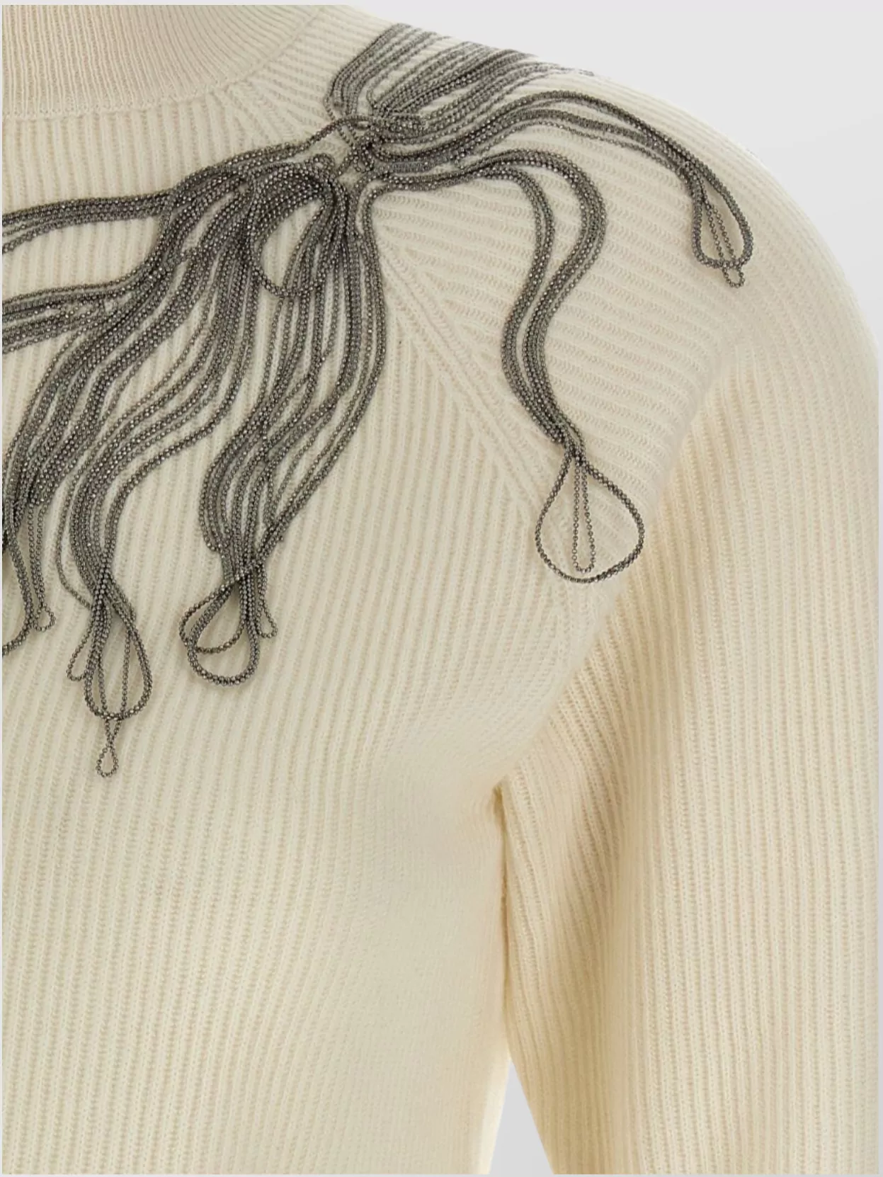 Brunello Cucinelli Embroidered Flower Knit Sweater
