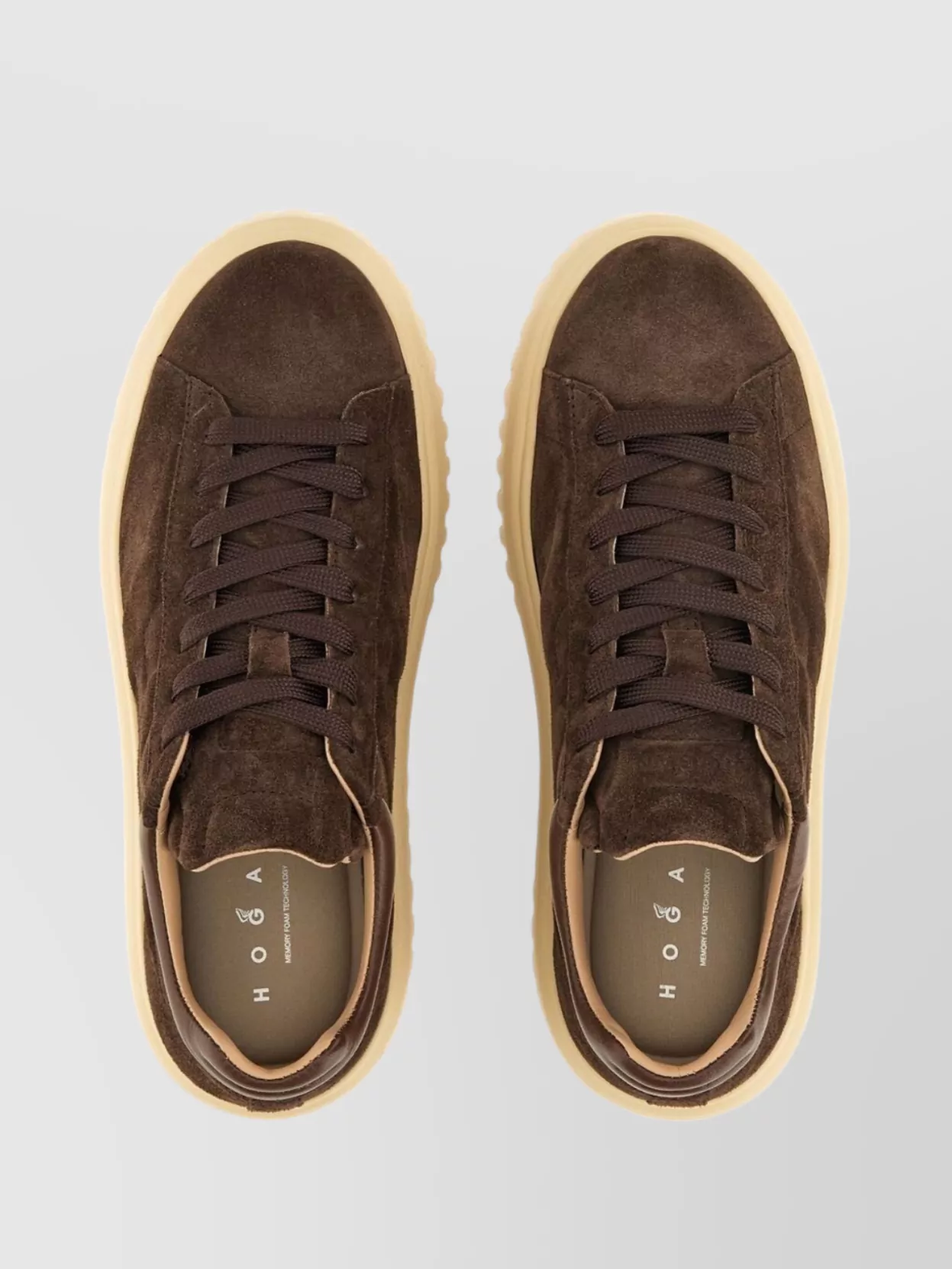 Hogan Leather Lace-Up Sneakers Platform Sole