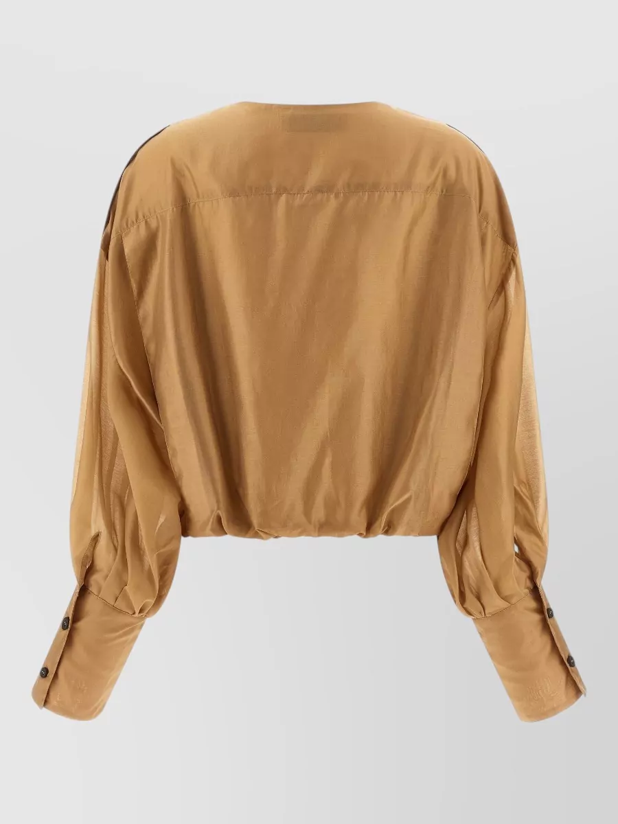 Thelatest Lyocell Diana Gathered Long-Sleeve Blouse