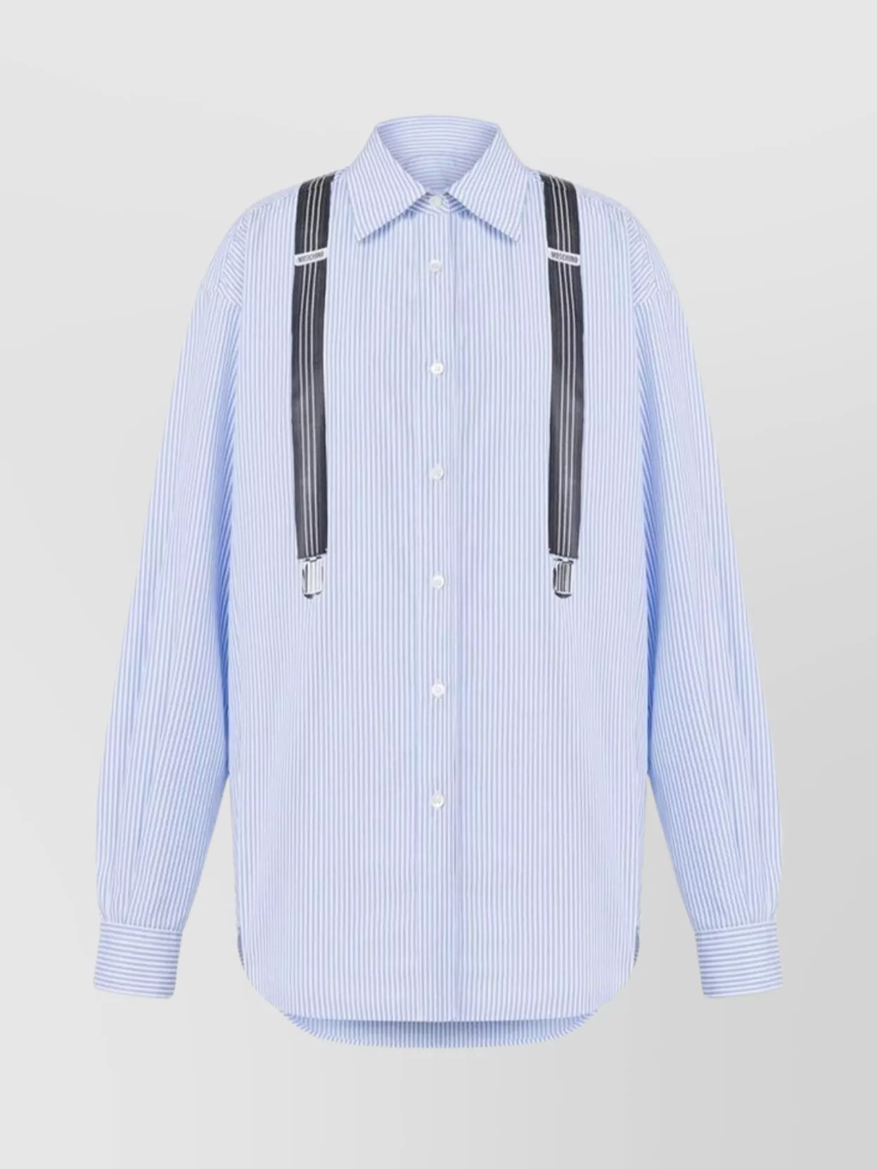 Moschino Striped Pattern Long Sleeves With Detachable Suspenders In Blue