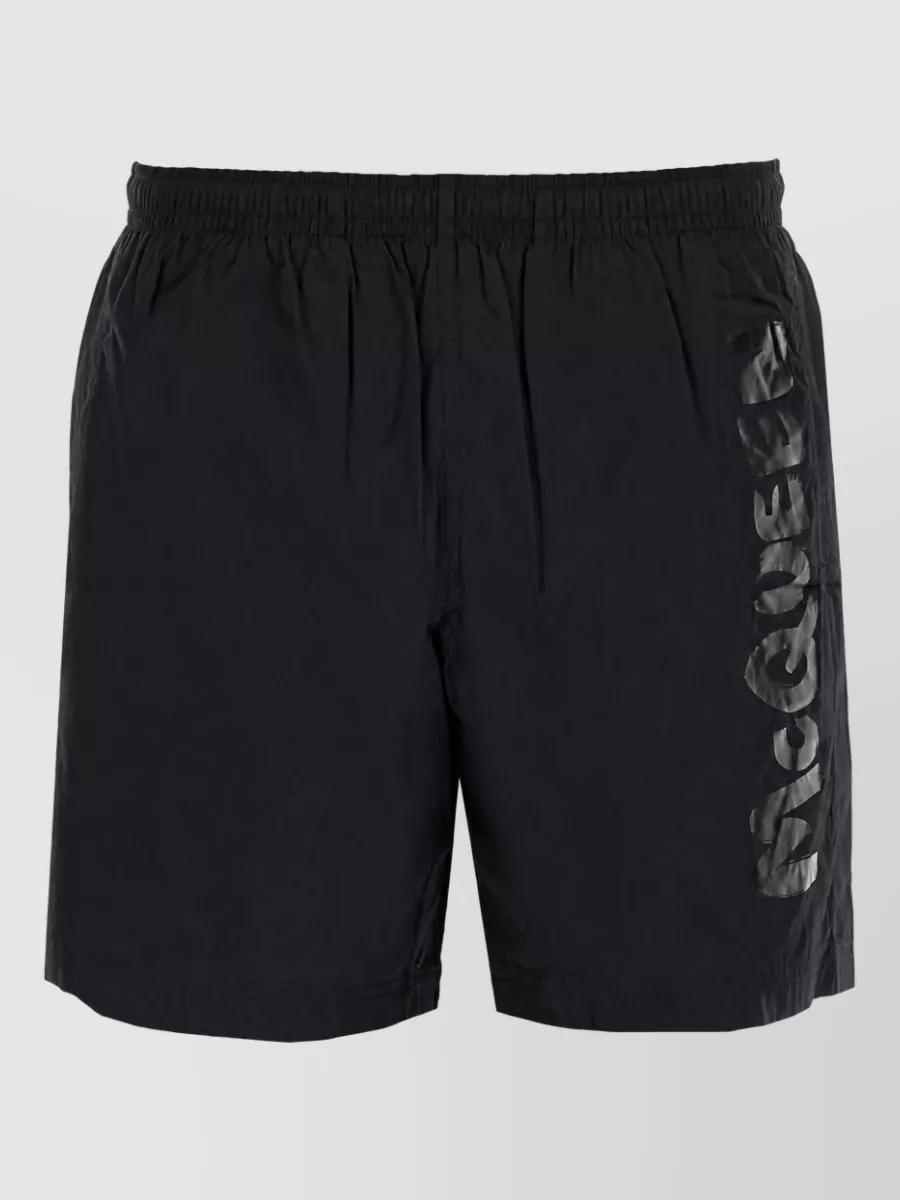 Alexander Mcqueen Logo Print Swim Shorts
