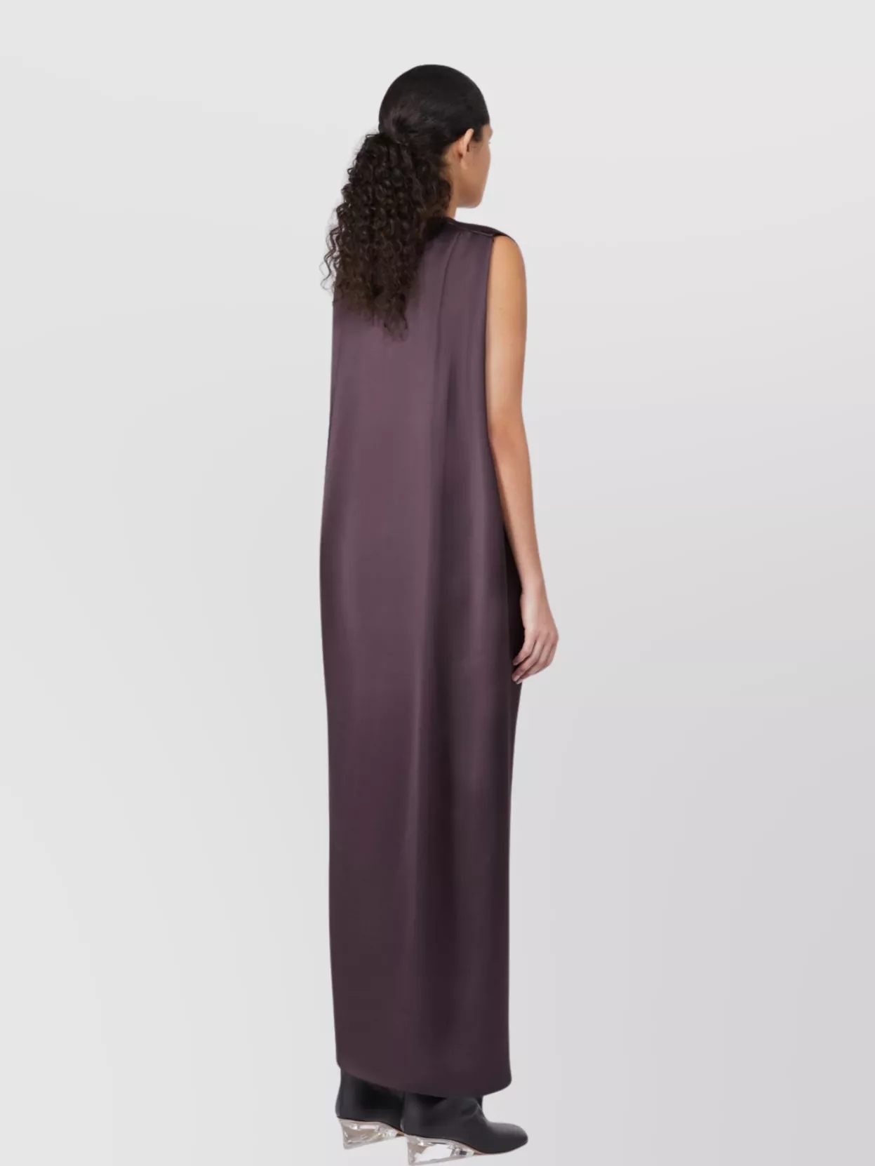 Sportmax Wraparound Satin Dress Side Slit