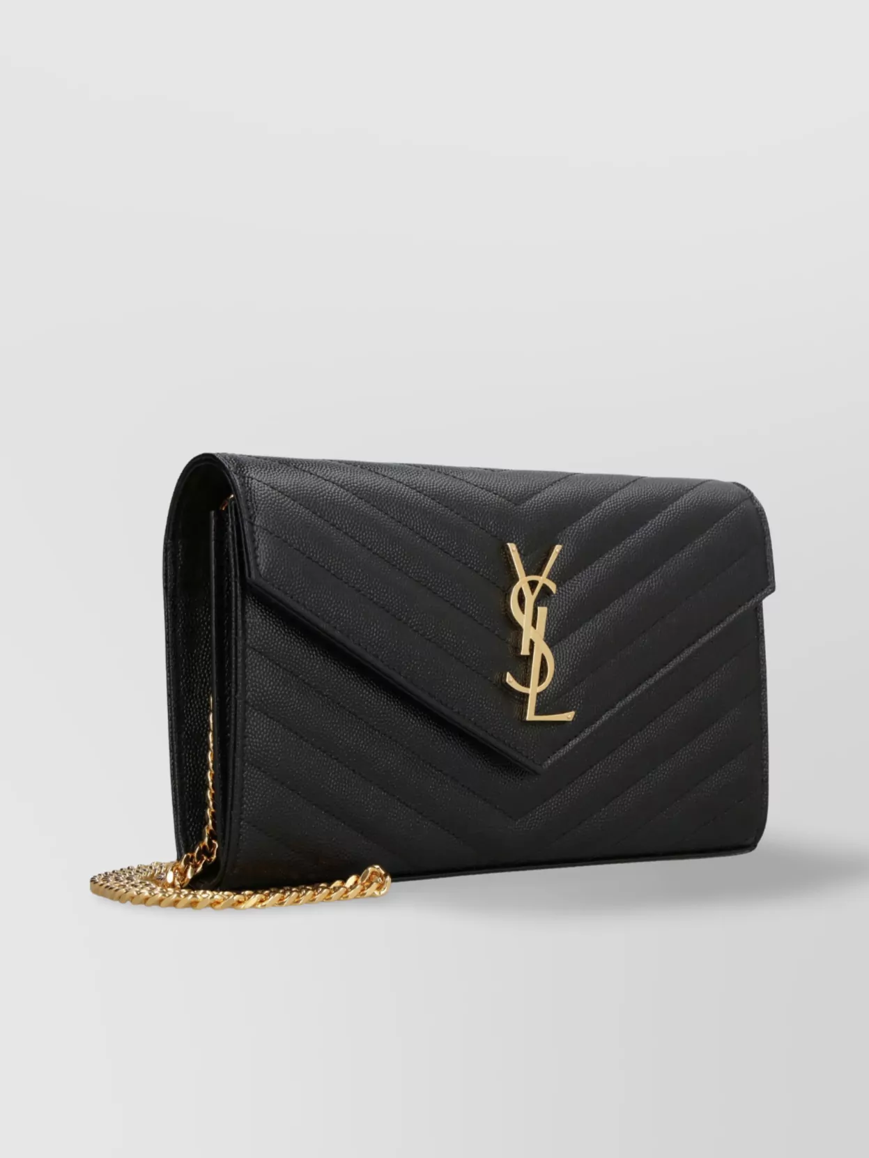 Saint Laurent Cassandra Leather Chain Wallet