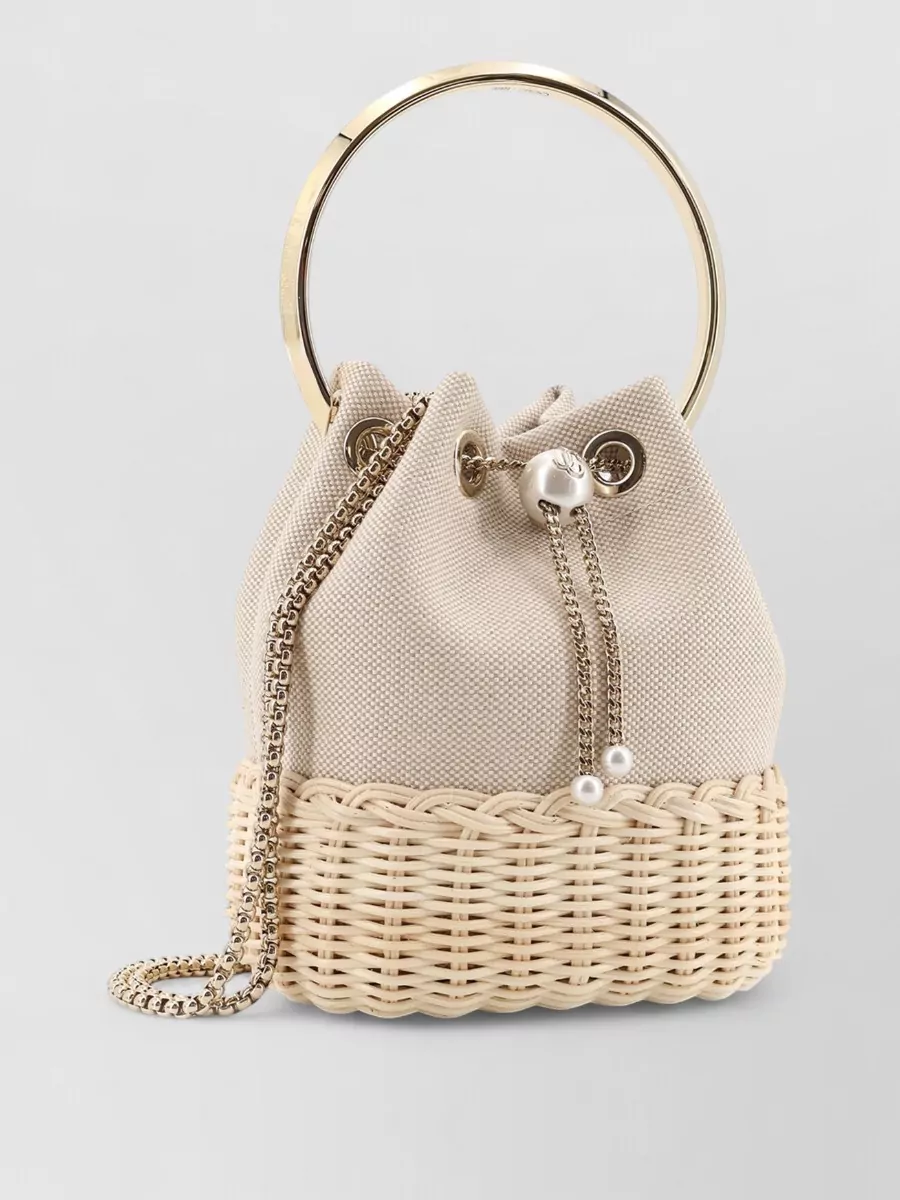 Jimmy Choo Bon Bon Raffia Bucket Bag