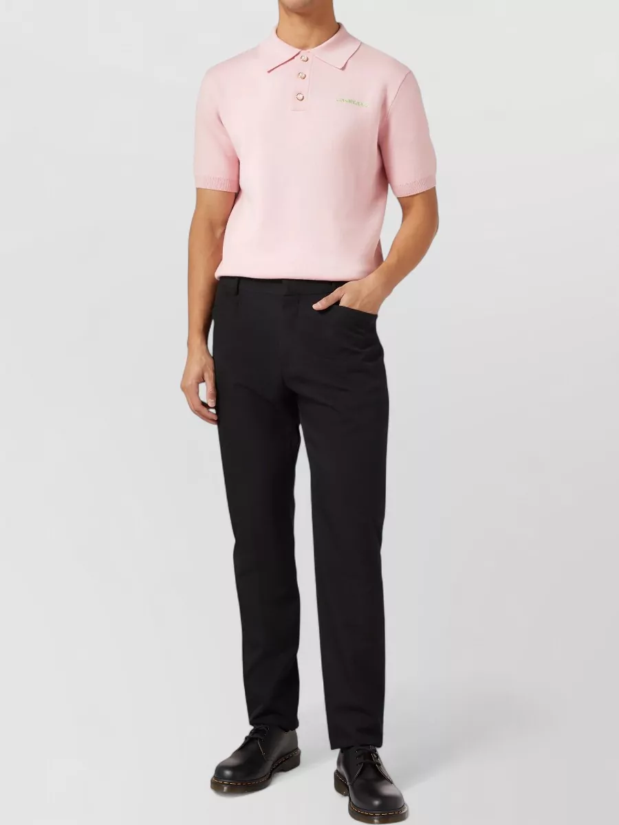 Casablanca wool short-sleeve polo shirt
