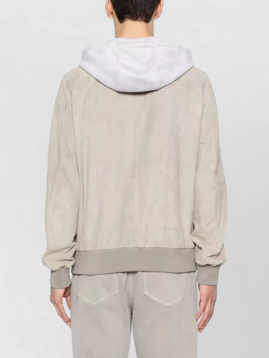 Eleventy Suede Hooded Jacket