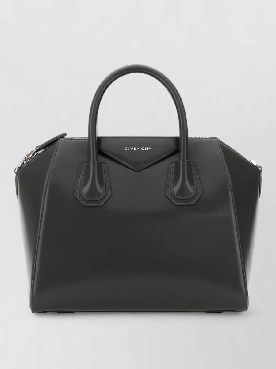 Givenchy Small Structured Leather Antigona Shoulder Bag In Gray