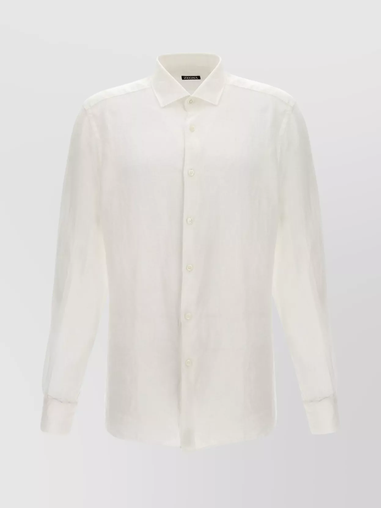 Shop Zegna Linen Shirt Collar Button-down