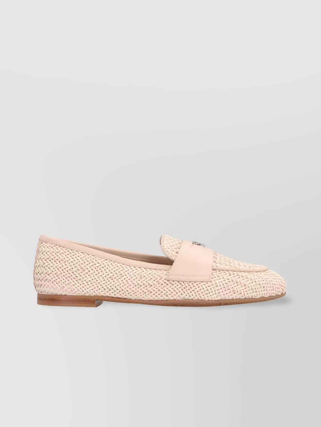 Casadei Woven Round Toe Flat Sole Loafers