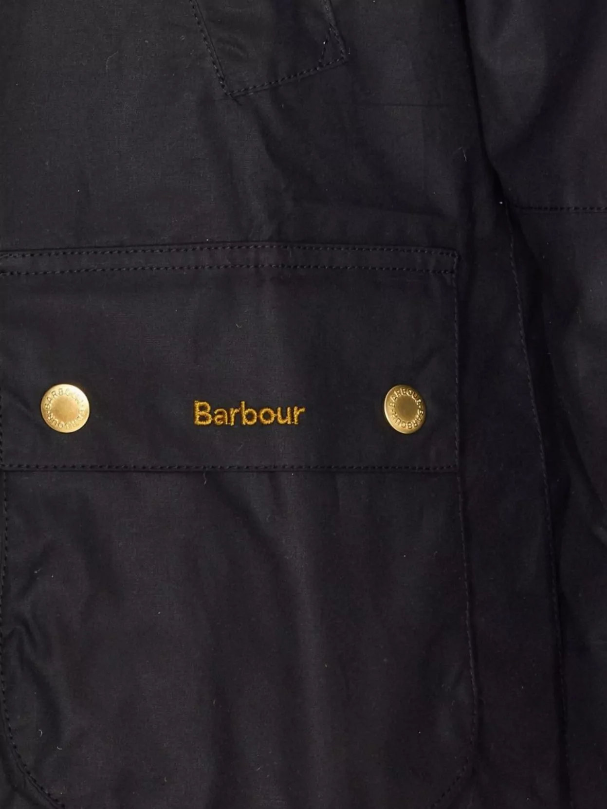 Barbour Long Sleeve Wax Jacket And Pockets