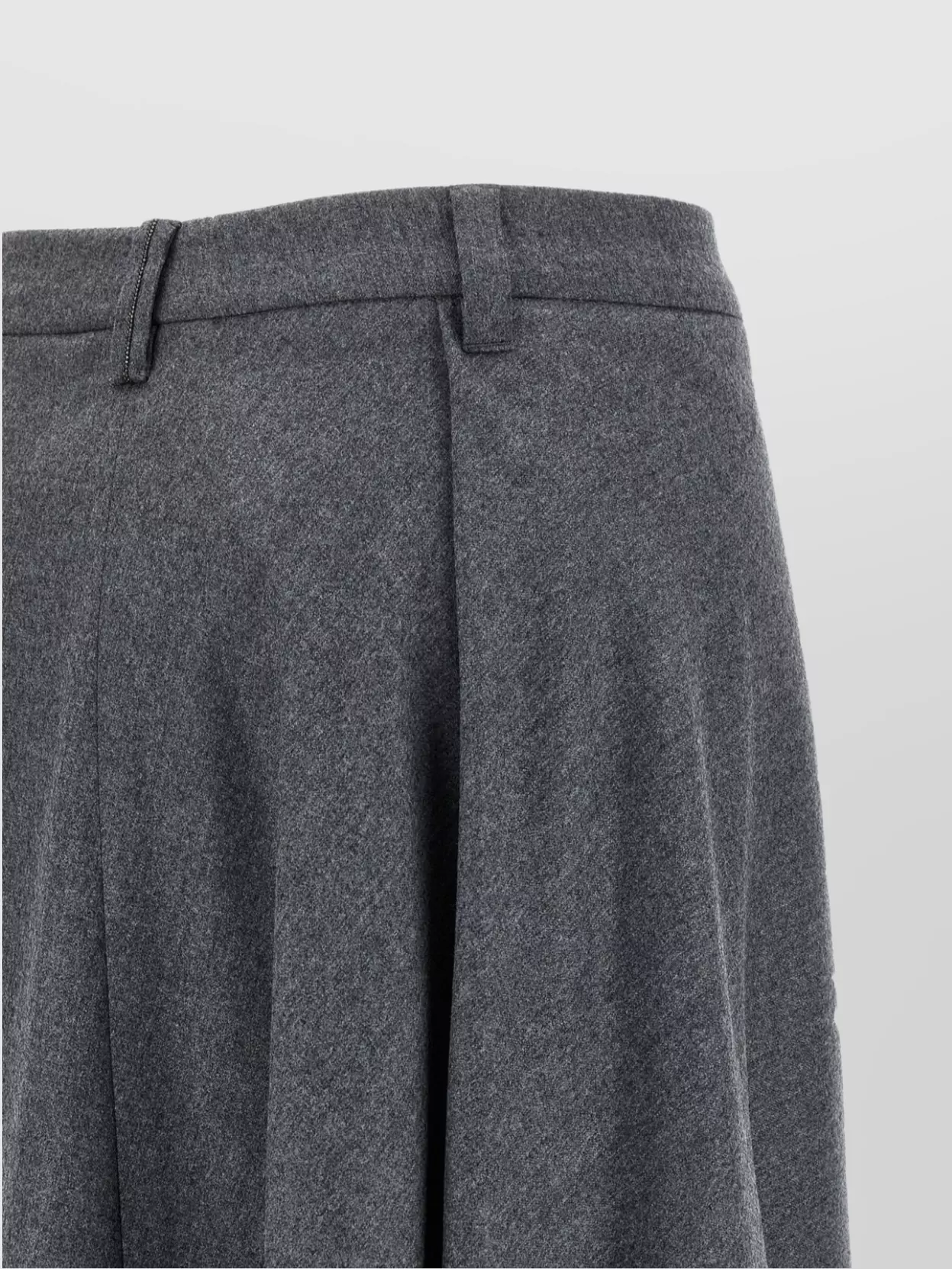 Brunello Cucinelli Wool Skirt With Asymmetrical Hem And Pleated Design