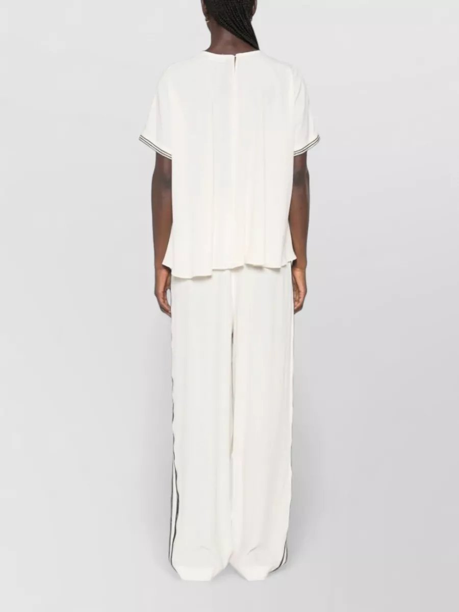 Fabiana Filippi Silk-Blend Crepe Short-Sleeve Top
