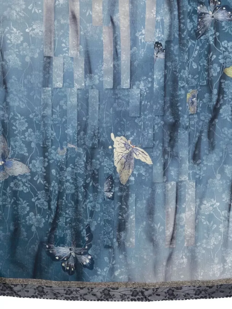 Pierre Louise Mascia Cialda Scarf Butterfly Floral Motif