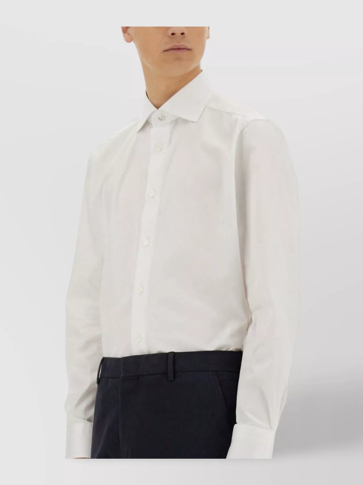 Zegna Collar Long Sleeves Cotton Shirt With Buttons