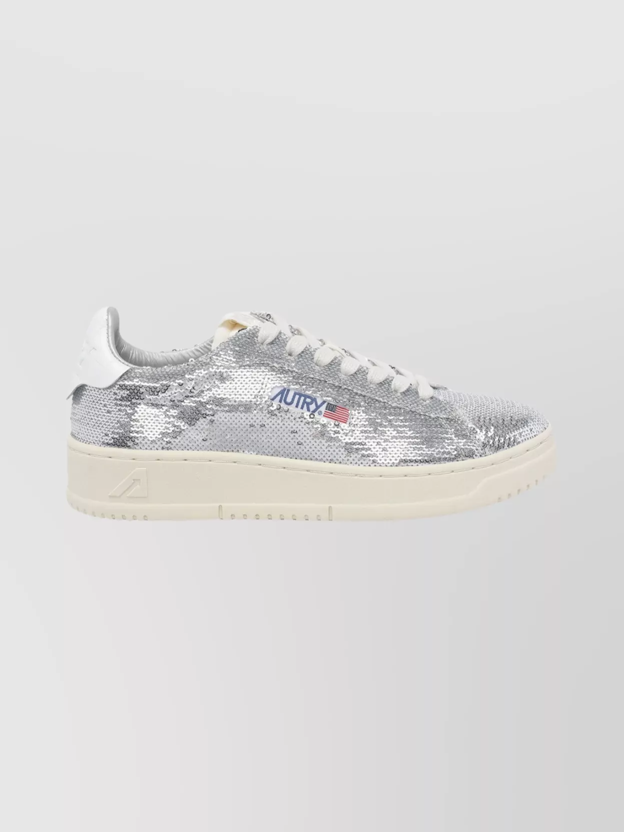 Autry Sequined Low Top Sneakers With Fabric Upper
