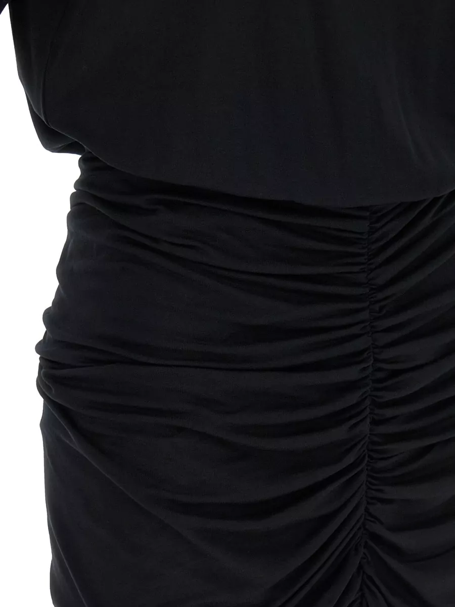 The Andamane Lennox Crew Neck Ruched Mini Dress