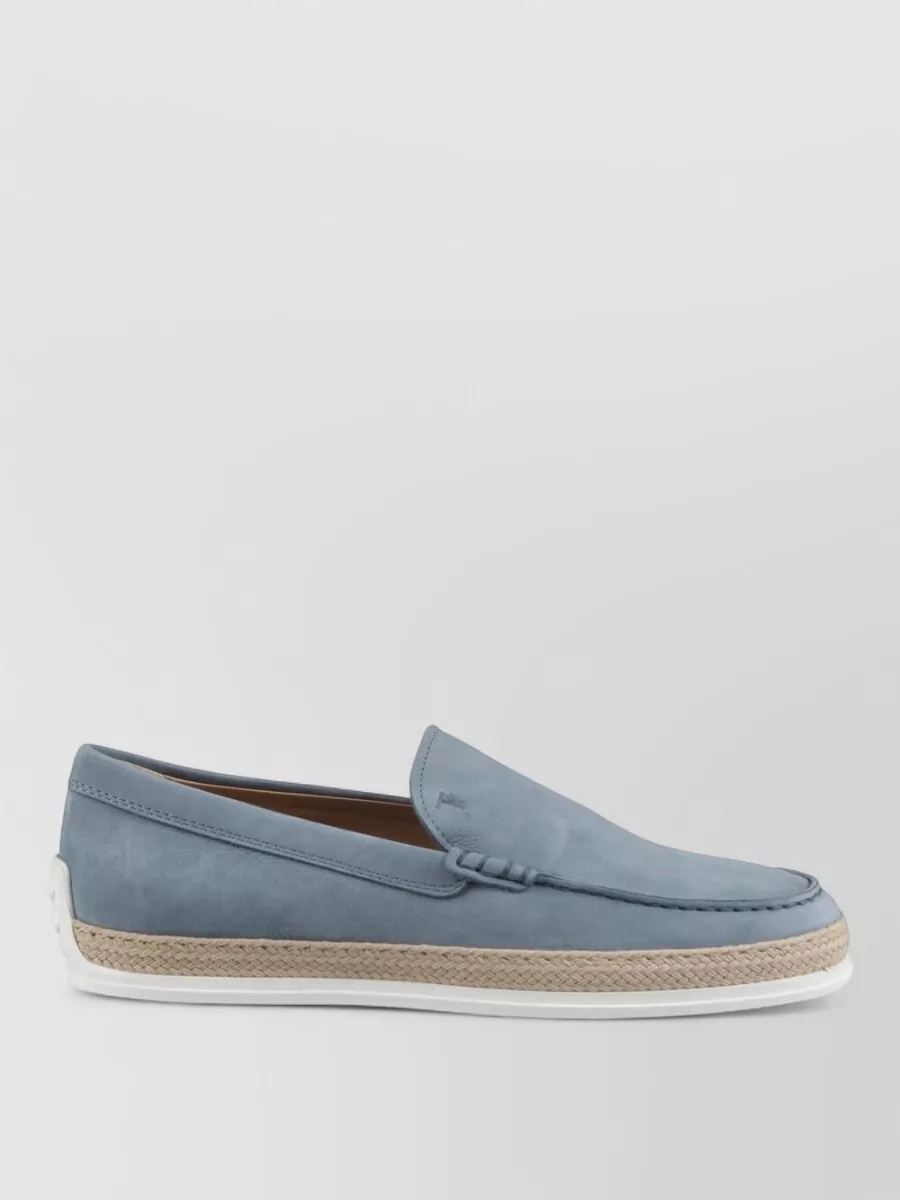 Tod's Round Toe Loafers Espadrille Sole
