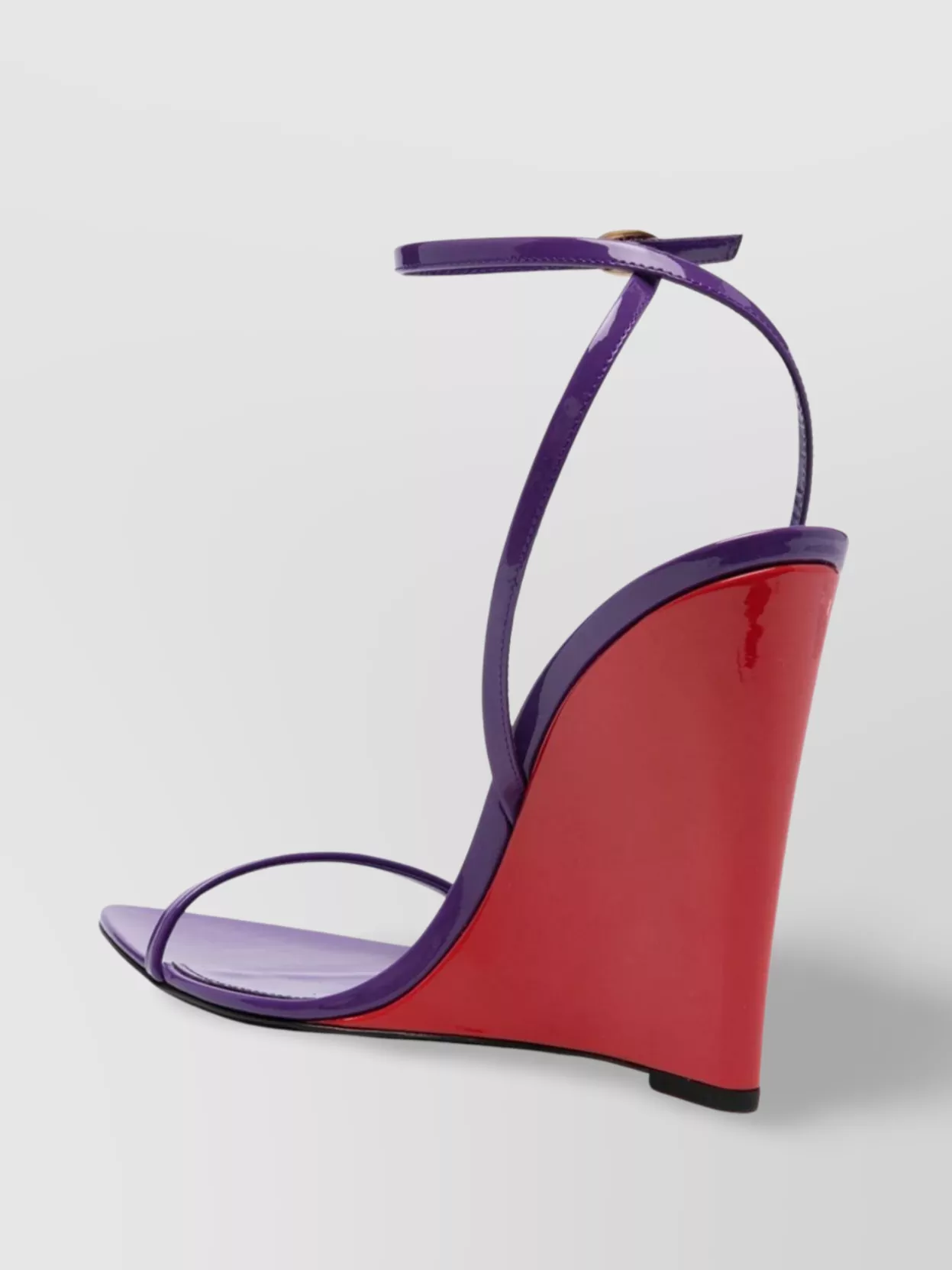 Saint Laurent May Wedge Sandals With Crisscrossed Ankle Strap In Pink